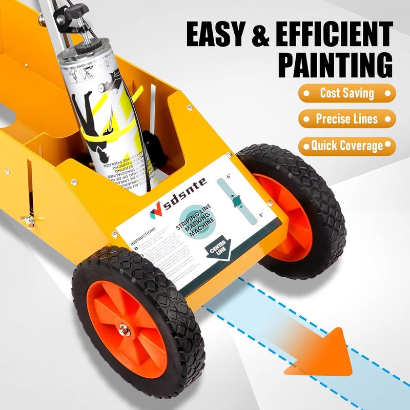 SDSNTE 2 in 1 Detachable Parking Striping Line Marking Machine and Marking Paint Wand - Image 2